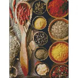 Алмазна мозаїка Strateg ПРЕМІУМ Прянощі без підрамника розміром 30х40 см (ZAV3040-11)