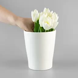 Горщик для квітів МВМ My Home, 16 см, білий (DH-FLOWERS-29 WHITE) - мініатюра 7