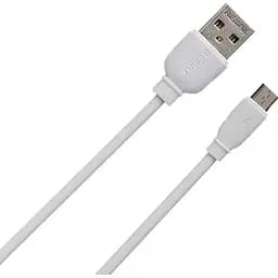 Кабель Remax RC-138m 2.4A MicroUSB Cable White