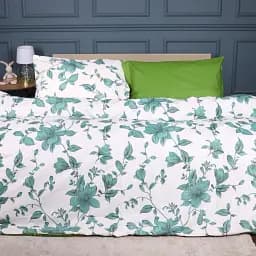 Комплект постільної білизни MirSon Ranforce Elite 17-0719 Foliage on White 2 x 160 x 220 см зелений (2200010685909)