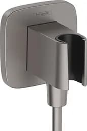 Шланговое подсоединение Hansgrohe FixFit Porter Q с держателем Brushed Black хром 26887340, Шлифованный черный хром
