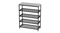 Полиця для взуття Слайм 4 Ferrum-decor 820x630x260 Чорний метал ДСП Білий 16 мм (FRD-105160) - мініатюра 5