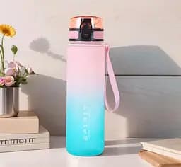 Пляшка для води з градієнтом для спорту та фітнесу 750 мл рожево-синя 