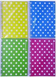 Зошит на спіралі Горох кольоровий, А5, 50 аркушів, ПВХ обкладинка, клітинка (В асортименті)