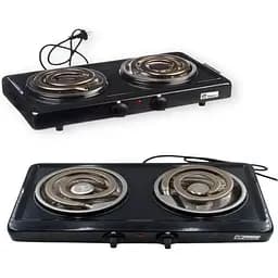 Електроплита потужна на 2 конфорки Domotec MS-5532 Чорний (MS-5532_4560)