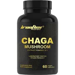 Натуральна добавка IronFlex Chaga Mushroom, 60 вегакапсул