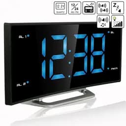 Годинник настільний з радіо Technoline WT460 Blue LED Black/Silver (WT460 blaue LED), Чорний - мініатюра 9