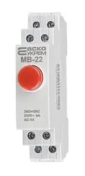 Кнопка модульна без фіксації МВ‑22 АСКО‑УКРЕМ (A0150010111) 2NO+2NC червона - мініатюра 2