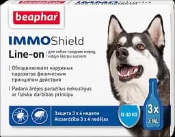 Каплі від бліх і кліщів для собак вагою 15-30 кг Beaphar IMO Shield 3 шт/уп