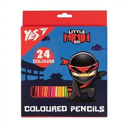 Карандаши цветные Yes Ninja, 24 цвета, синий