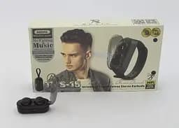Бездротова Bluetooth стерео гарнітура Remax TWS-15 з кейсом Чорний - мініатюра 6