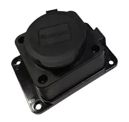Розетка-колодка одинарна вологозахищена з кришкою Lumano Arctic IP44 Waterproof с/з 16A чорна