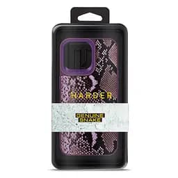 Кожаный чехол для Apple iPhone 14 Pro Max, Harder Genuine Snake, фиолетовый, термополиуретан ТПУ + экокожа с имитацией змеиной кожи, панель, защита корпуса, противоударный, микрофибра, рамка вокруг камеры, защита всего корпуса, (ARM76791) - мініатюра 3