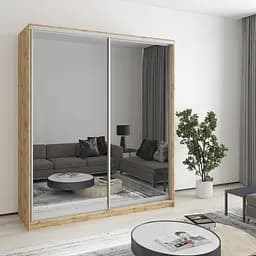 Шафа-купе дводверна MebelStar Уні AL 2 Дзеркала 180x45x210 см Дуб тахо (MBS-3508)