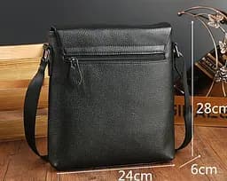 Сумка-месенджер шкіряна Tiding Bag Чорна - мініатюра 5