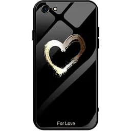 Чохол-накладка Toto Glass Fashionable Case Apple iPhone 7/8/SE 2020 Heart on Black