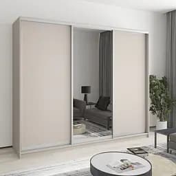 Шкаф-купе трехдверный MebelStar Комбо AL 2ДСП/Зеркало 250x60x210 см Кашемир (MBS-3365)