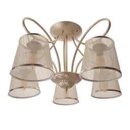 Люстра потолочная Brille с абажуром в спальню Е14 40W BZ (BKL-723C/5)