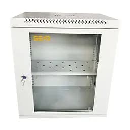 Шафа настінна GEAR 12U 19 600x600x600 мм, + Полиця 19, grey (GWMSN-12U-600-600G)