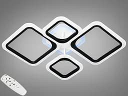 Светодиодная люстра смарт светильник с пультом, 80W, черный