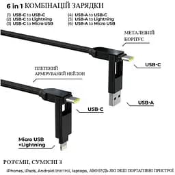 Кабель Rolling Square inCharge XL 2 м чорний (XLM01R) - мініатюра 6