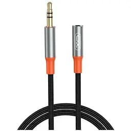 Кабель мультимедийный 3.5mm M to 3.5mm F 1.0m NB-R269A black XO (NB-R269A.black)