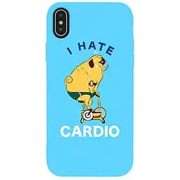 Чохол-накладка Toto Matt TPU 2 mm Print Case Apple iPhone XS Max #5 Hate Cardio Sky Blue