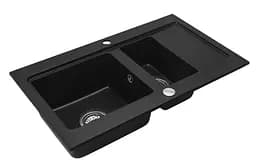 Кухонна мийка гранітна Rea Fox подвійна black ZLE-00134, Чорний