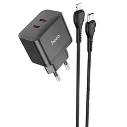 СЗУ Hoco N29 PD35W (2USB-C) + кабель Type-C to Lightning