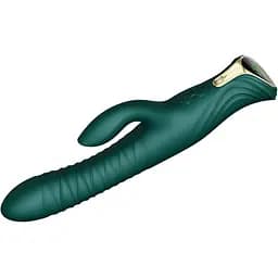 Пульсатор-кролик с вибрацией Zalo Mose Turquoise Green