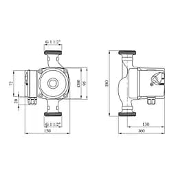 Насос циркуляційний Forwater 25/8-180 з гайками New CV019330 - мініатюра 7