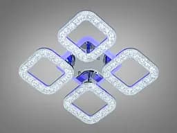 Люстра стельова LED Diasha S2205/4HR, 50W, 3200K-6000K, хром, сучасний стиль, з пультом, димер, акрил - мініатюра 2