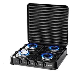 Газова плита настільна Sokany SK-6004-Black 4 конфорки Чорний