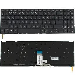Клавіатура для ноутбука ASUS (X509 series) rus, black, без фрейму, підсвічування клавіш (оригінал)