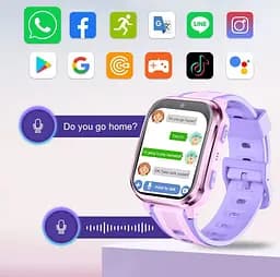 Дитячий розумний смарт годинник Lemfo D58 з GPS трекером, 4G сім картою, прослушкою, відеодзвінками та YouTube, TikTok, WhatsApp Синій - мініатюра 7