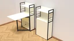 Стіл книжка з етажеркою Практик 1 Ferrum-decor 1200x640x990 Чорний метал ДСП Біле 16 мм (FRD-104611) - мініатюра 5
