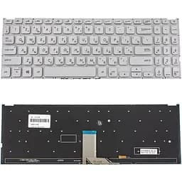 Клавіатура для ноутбука ASUS (X512 series) rus, silver, без фрейму, підсвічування клавіш