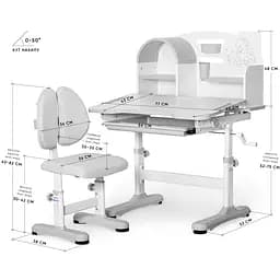 Комплект меблів Mealux Octo Grey: стіл + стільчик + полиця (BD-33 G)  - мініатюра 2