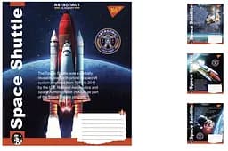 Зошити учнівські 12 аркушів клітинка Astronaut academy, 25 шт. в упаковці