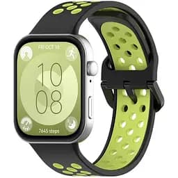 Ремінець DK для Huawei Watch Fit 3 Silicone Sport Band Nike (017791) (black / green) - мініатюра 2