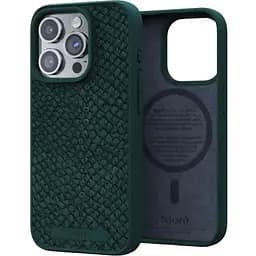 Чехол-накладка Njord Salmon Leather MagSafe Case Green для iPhone 15 Pro (NA53SL02)