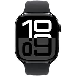 Apple Watch Series 10 GPS, 46mm, Jet Black, Спортивний ремінець чорного кольору, M/L (Grade B) Seller Refurbished - мініатюра 2