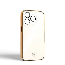 Чехол-накладка для Apple iPhone 15 Pro, Replica MagSafe, золотой, противоударный защитный чехол с магнитным кольцом MagSafe, защита всего корпуса, TPU+PC, зеркальный, выступающий бортик вокруг экрана, ArmorStandart (ARM76228) - мініатюра 2