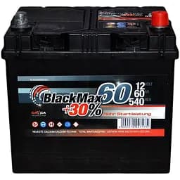 Автомобільний акумулятор BlackMax 6СТ-60Ah Asia (-/+) 540A (EN) B4024