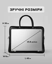 Шкіряна чоловіча сумка-портфель для ноутбука Tiding Bag M364A чорна - мініатюра 4