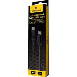 Кабель Cablexpert CCDB-mUSB2B-CMCM-6, Power Delivery (PD), до 60 Ватт C-тато/C-тато, 1,8 м. (CCDB-mUSB2B-CMCM-6) - мініатюра 2