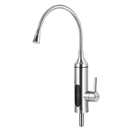 Проточный водонагреватель для кухни гибкий излив нержавеющая сталь датчик температуры 3 кВт хром Wezer SDS-F06T