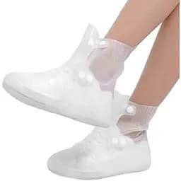 Бахилы на обувь Lesko от воды и грязи резиновые SB-108 2XL (42-43) White (15019)