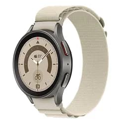 Ремінець для Samsung Galaxy Watch 5 Pro 45mm - білий ширина кріплення 20мм нейлоновий Watchbands Cloth Wave (WBWAVE1WB69837015) - мініатюра 2