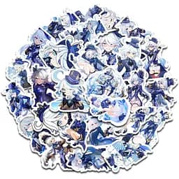 Стикерпак набор наклеек G-Toys Genshin Impact Furina 45 шт. (SP WD FU 01)